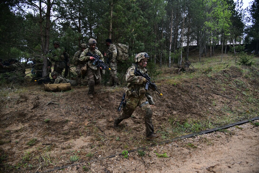 U.S. and French soldiers conduct a joint CBRN training