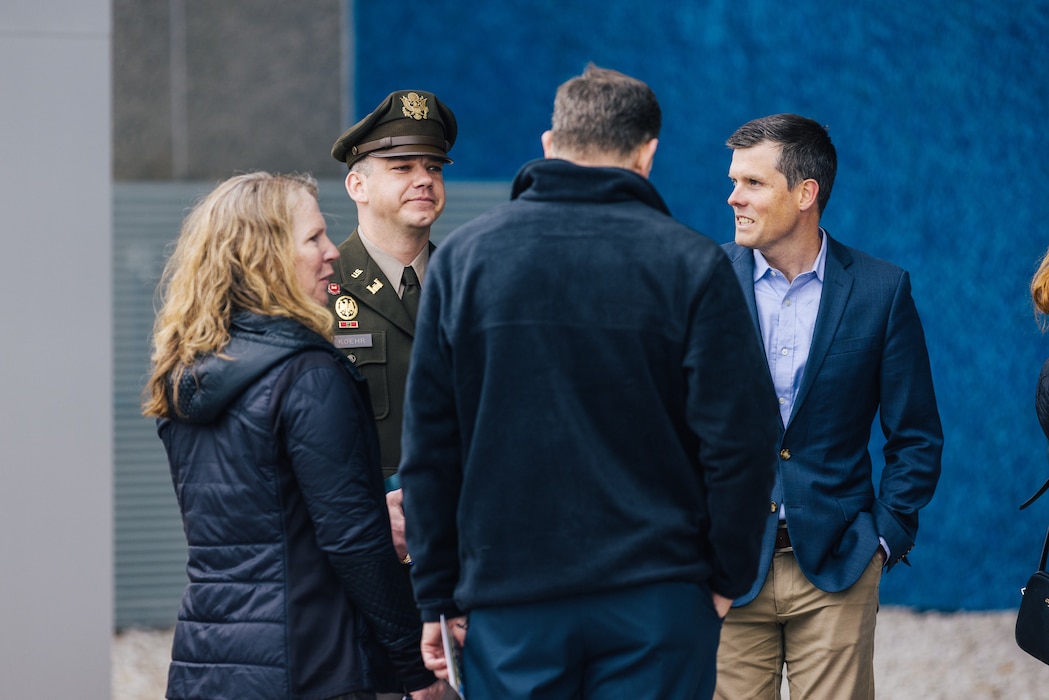 U.S. Army Corps of Engineers, Omaha District employees attend the Madera Cyber Innovation Center ribbon-cutting ceremony at the U.S. Air Force Academy, April 25, 2025.
