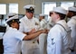 WASHINGTON (April 16, 2025) - Sailors assigned to Naval District Washington conduct a service dress white uniform inspection in preparation for the annual summer uniform shift. (U.S. Navy Photo by Mass Communication Specialist 1st Class Griffin Kersting)