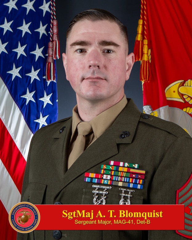 Sergeant Major Aaron T. Blomquist, Command Senior Enlisted Leader, 4th Marine Aircraft Wing Site Support