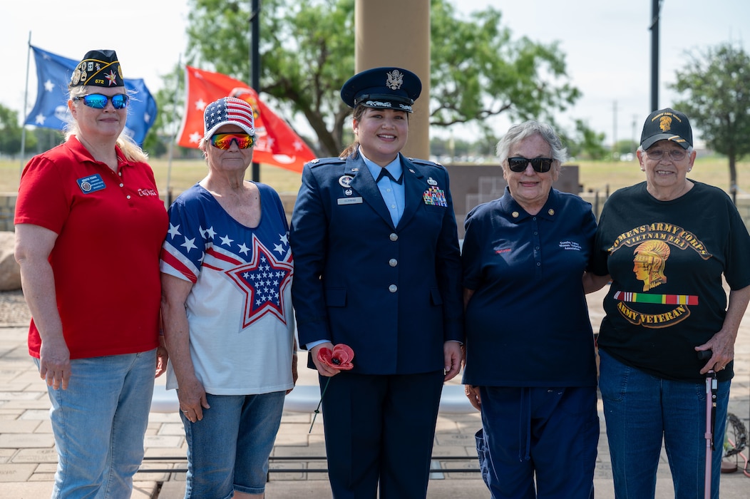 Members from Goodfellow Air Force Base and the San Angelo community attend the Concho Valley Vietnam Veterans Memorial at the San Angelo Regional Airport - Mathis Field, San Angelo, Texas, May 26, 2025. Memorial Day is a time to honor the service and sacrifice of service members who gave their lives in defense of the United States. (U.S. Air Force photo by Airman 1st Class James Salellas)