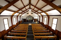 The Hill Aerospace Museum's Mazer Chapel spent two years under renovation and is set to reopen May 30. The chapel was built in 1942 and is one of the oldest buildings associated with the base. (U.S. Air Force photo by R. Nial Bradshaw)