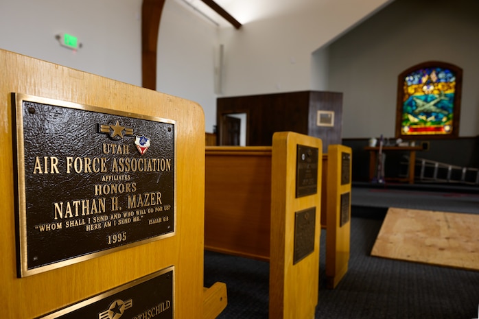 The Hill Aerospace Museum's Mazer Chapel spent two years under renovation and is set to reopen May 30. The chapel was built in 1942 and is one of the oldest buildings associated with the base. (U.S. Air Force photo by R. Nial Bradshaw)