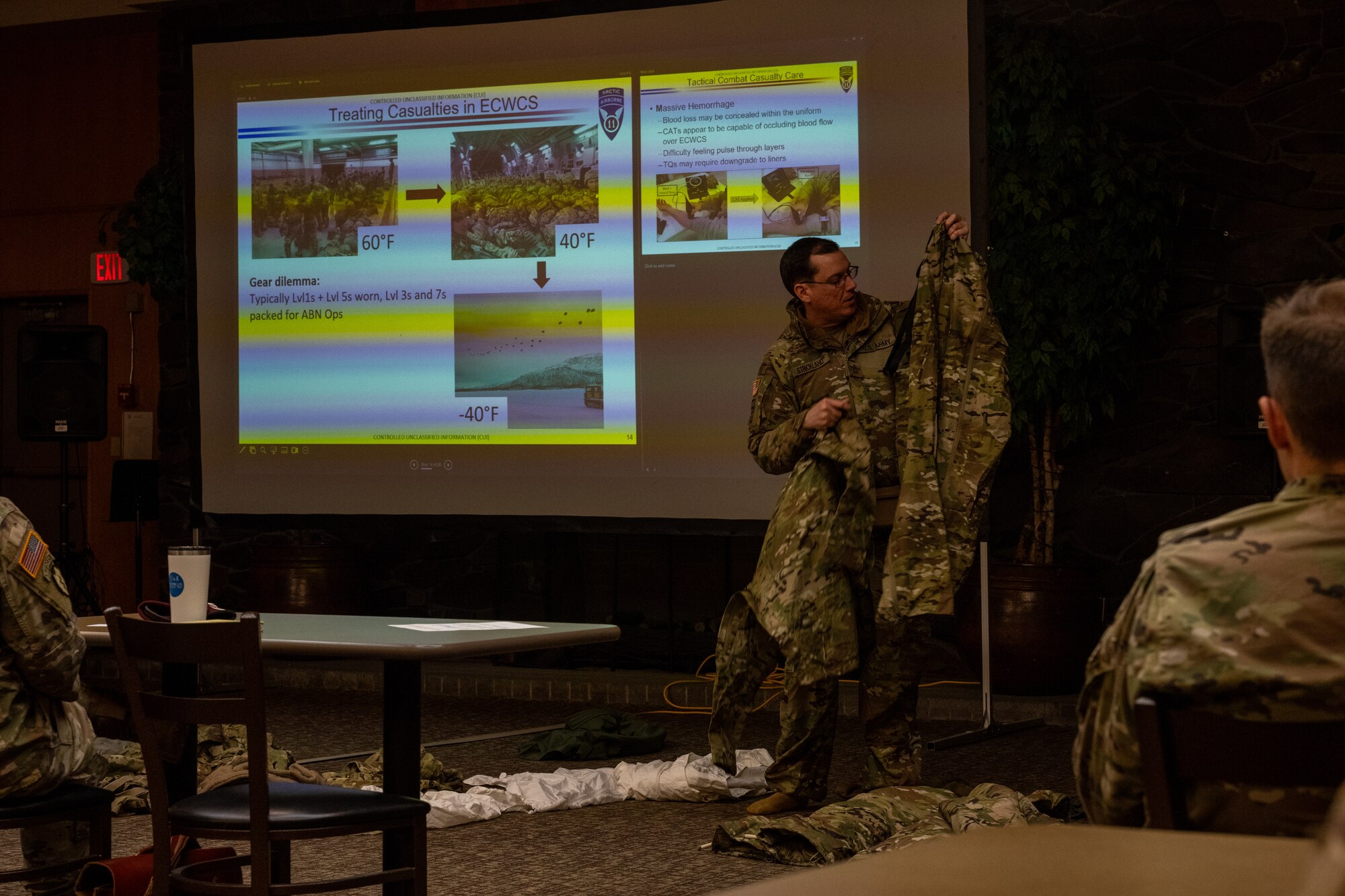 The symposium was a three-day course that trained medical personnel on operating in harsh weather environments. The 11th Airborne Division and the 673d MDG presented briefs, showcased hands-on techniques and demonstrated the use of mission-ready equipment.