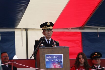 Retired Maj. Gen. James. H. Mukoyama delivered the keynote speech at the annual Arlington Heights Memorial Day parade and ceremony.