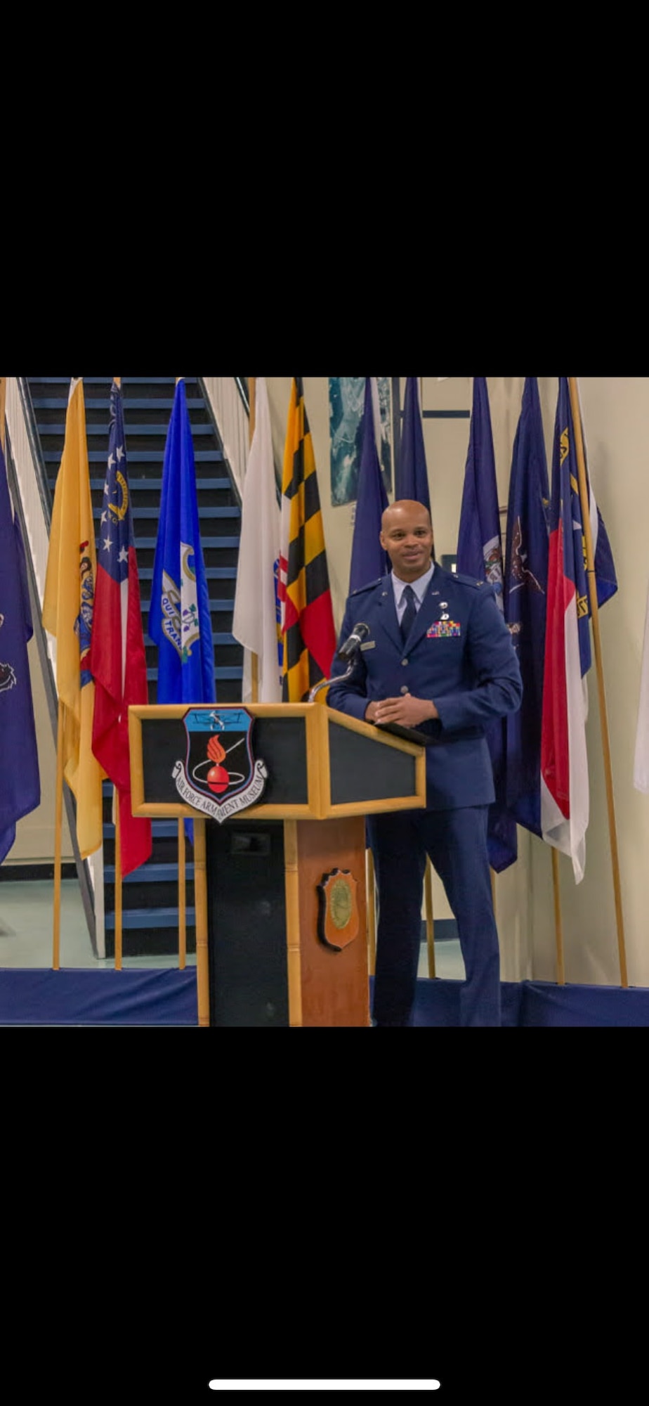 Then 2nd Lt. Joshua Willis, giving a speech during an event. (Courtesy photo)