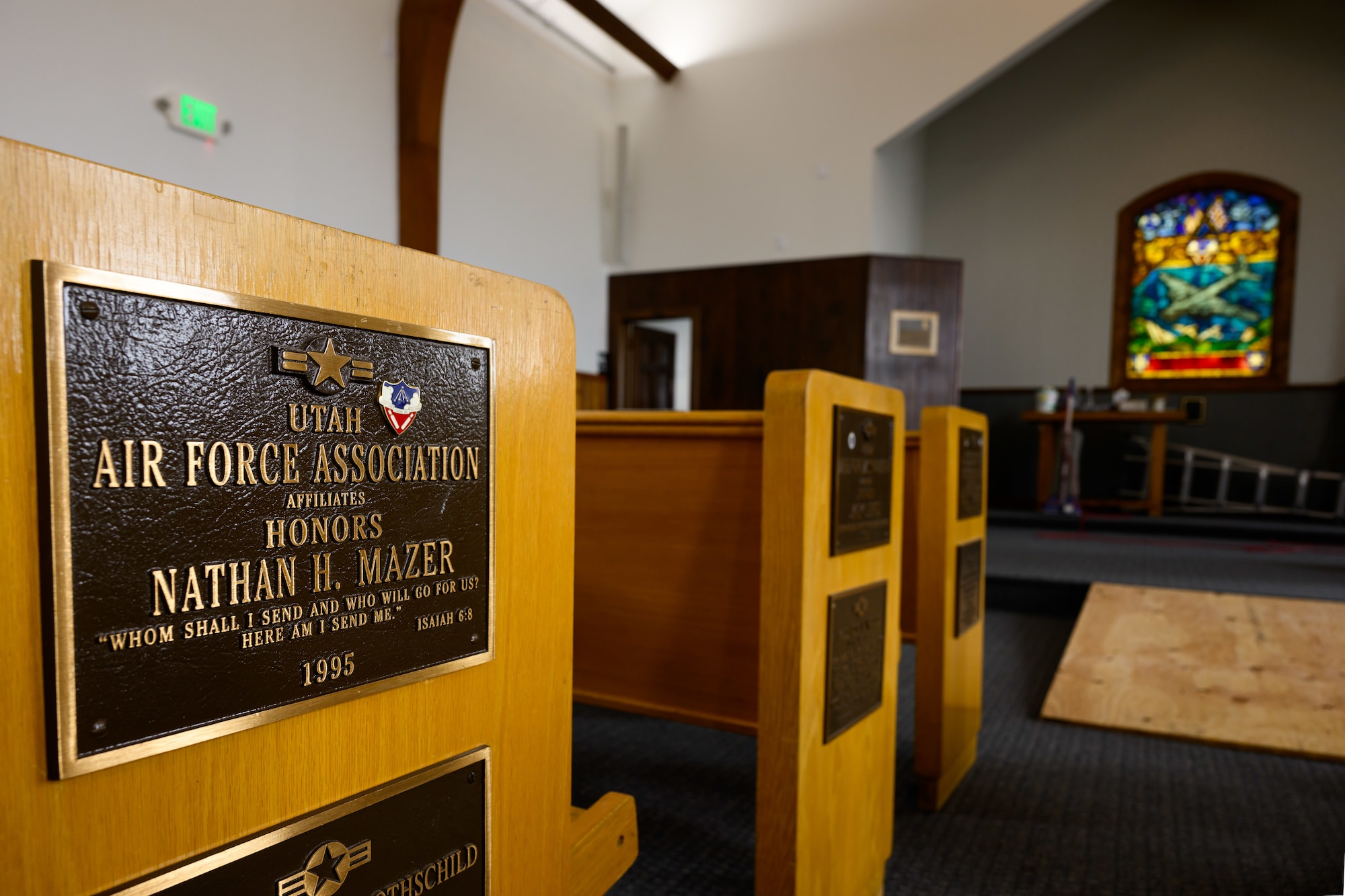 The Hill Aerospace Museum's Mazer Chapel spent two years under renovation and is set to reopen May 30. The chapel was built in 1942 and is one of the oldest buildings associated with the base. (U.S. Air Force photo by R. Nial Bradshaw)