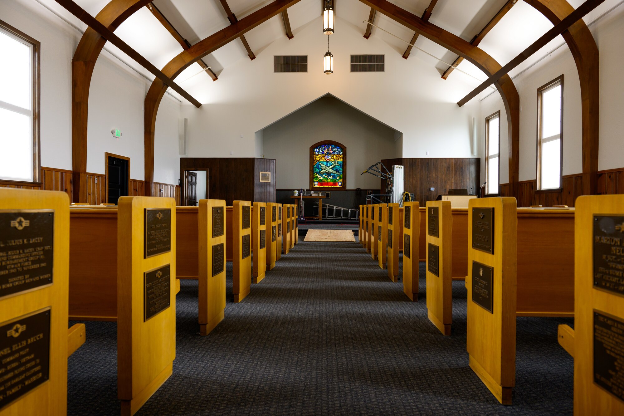 The Hill Aerospace Museum's Mazer Chapel spent two years under renovation and is set to reopen May 30. The chapel was built in 1942 and is one of the oldest buildings associated with the base. (U.S. Air Force photo by R. Nial Bradshaw)