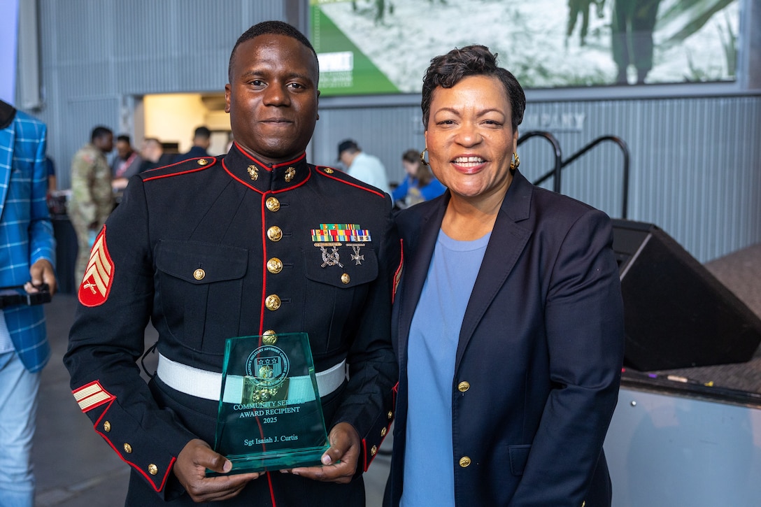 Dedication to Service: Marine Forces Reserve and Marine Forces South color sergeant is awarded by New Orleans mayor