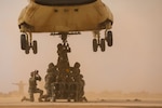 U.S. Soldiers assigned to 3rd Battalion, 197th Field Artillery Regiment, New Hampshire Army National Guard, sling load a reduced range practice rocket to a Moroccan CH-47 Chinook during a multinational sling load operation at African Lion 2025 (AL25), May 17, 2025, in TanTan, Morocco. AL25, the largest annual military exercise in Africa, brings together over 50 nations, including seven NATO allies and 10,000 troops to conduct realistic, dynamic and collaborative training in an austere environment that intersects multiple geographic and functional combatant commands. Led by U.S. Army Southern European Task Force, Africa (SETAF-AF,) on behalf of the U.S. Africa Command, AL25 takes place from April 14 to May 23, 2025, across Ghana, Morocco, Senegal, and Tunisia This large-scale exercise will enhance our ability to work together in complex, multi-domain operations - preparing forces to deploy, fight, and win.