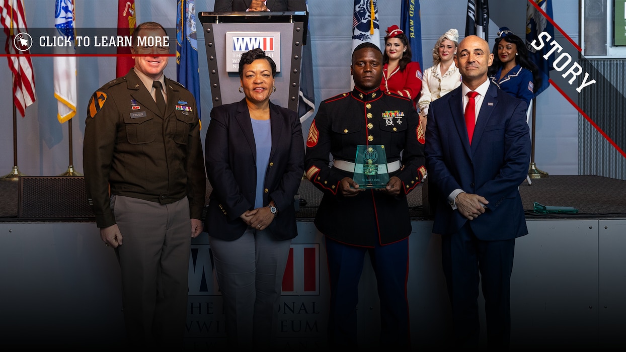 Dedication to Service: Marine Forces Reserve and Marine Forces South color sergeant is awarded by New Orleans mayor