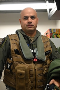 A U.S. Airman prepares for a B-1 mission.