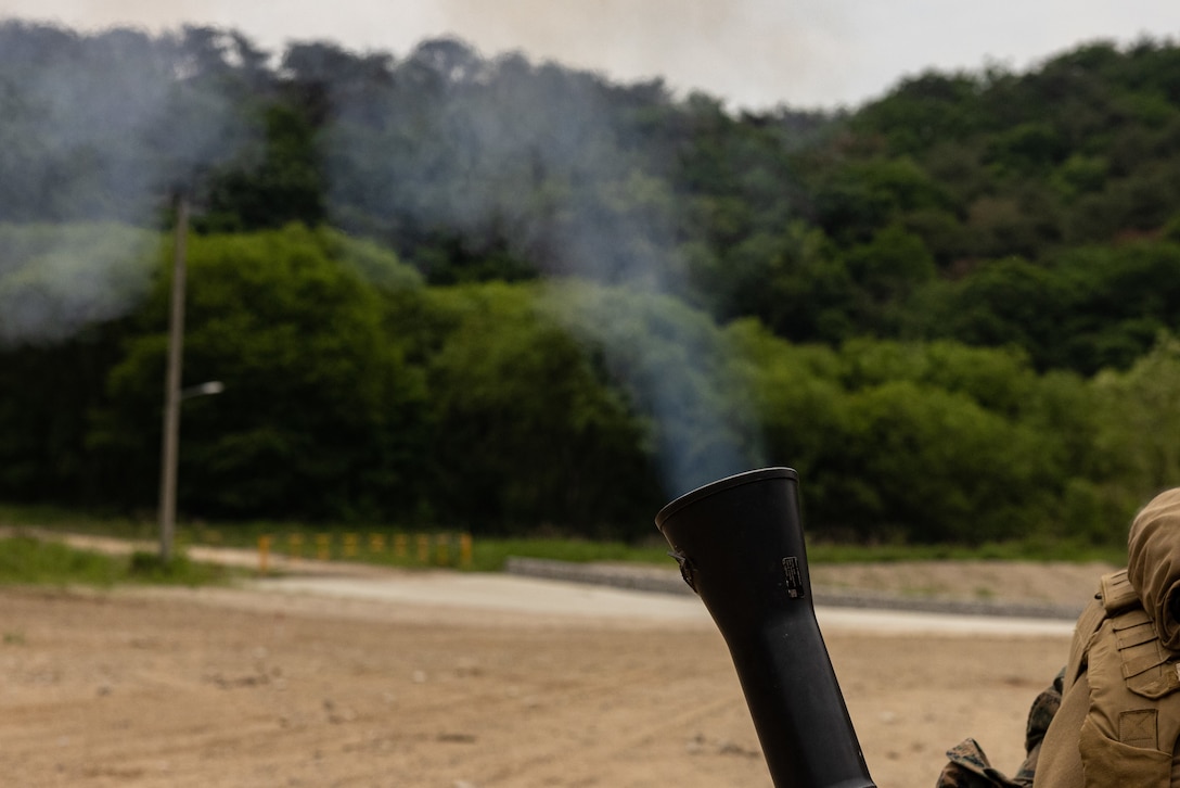 Activated Reserve Marines Conduct a Mortar Range during Korea Viper 25.4