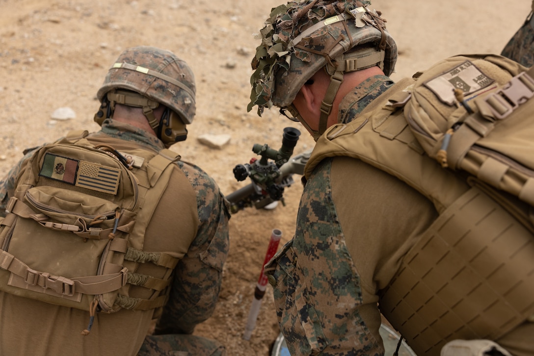 Activated Reserve Marines Conduct a Mortar Range during Korea Viper 25.4