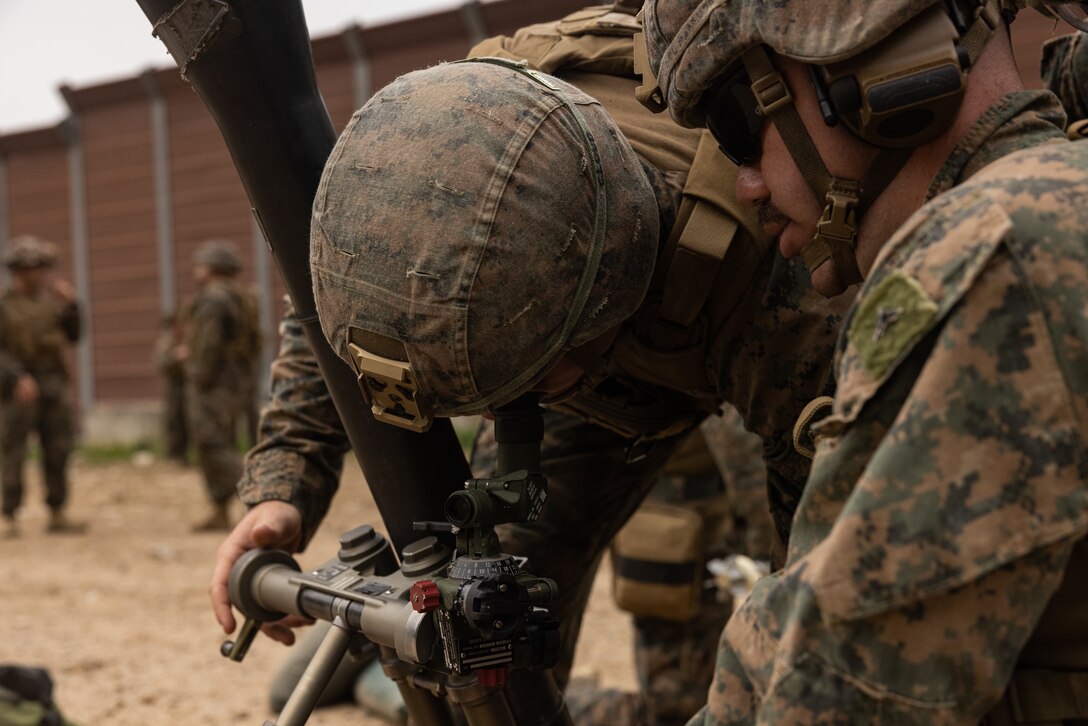Activated Reserve Marines Conduct a Mortar Range during Korea Viper 25.4