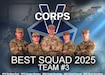 U.S. Soldiers Pfc. Elesban Ruiz, Pfc. Keagan Boston, Staff Sgt. Caleb Rawlings, Sgt. David Conrad, Spc. Devin Schallert, assigned to 2nd Cavalry Regiment, participate in the V Corps Best Squad Competition (BSC) to test their tactical proficiency, communication, and overall cohesion as they compete for the title of Best Squad at Grafenwoehr Training Area, Germany, May 11-16, 2025. Winners of this competition will advance to represent V Corps to compete in the United States Europe and Africa BSC in August. This competition tests the squad's proficiency in their warrior tasks and battle drills and identifies the most cohesive, highly trained, disciplined, and fit team that is ready to fight and win, while demonstrating commitment to the Army Values and Warrior Ethos. (U.S. Army graphic by Pfc. Brent Lee)