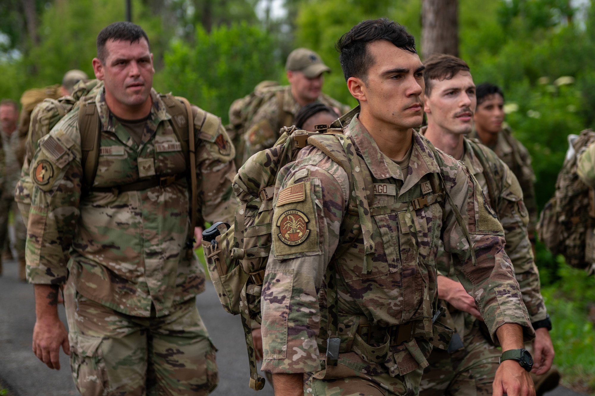 Men walking.