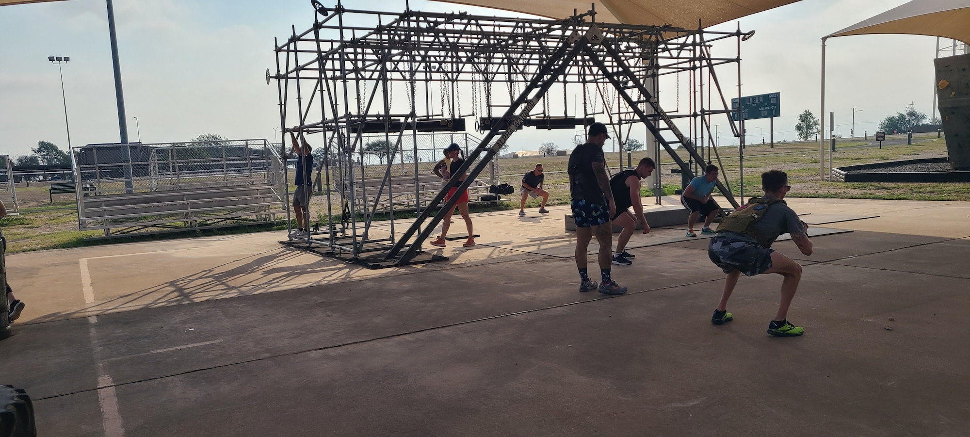 U.S Air Force service members and families participate in the Murph Hero Workout at Laughlin Air Force Base, Texas, May 23, 2025. The workout honors Lt. Michael Murphy, a Navy SEAL who was killed in action in Afghanistan in 2005. (Courtesy photo)