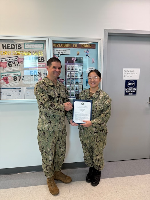 GUANTANAMO BAY, Cuba (250515-N-N0164-1001) - Hospital Corpsman 3rd Class Taotao Zhang, a native of Upland, California, recently advanced in rank while serving aboard U.S. Navy Medicine Readiness and Training Command Guantanamo Bay at U.S. Naval Hospital Guantanamo Bay, Cuba. Zhang is a 2023 graduate of Alta Loma High School.
