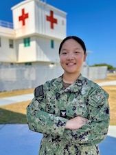 GUANTANAMO BAY, Cuba (250516-N-LY941-1001) - Hospital Corpsman 3rd Class Taotao Zhang, a native of Upland, California, recently advanced in rank while serving aboard U.S. Navy Medicine Readiness and Training Command Guantanamo Bay at U.S. Naval Hospital Guantanamo Bay, Cuba. Zhang is a 2023 graduate of Alta Loma High School.