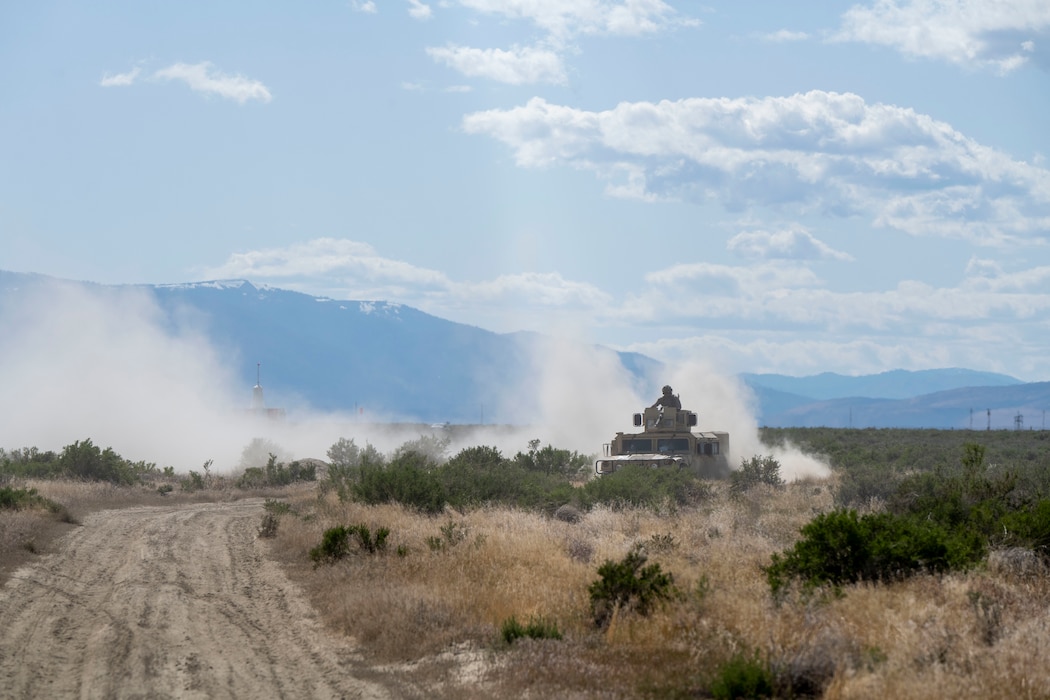 Man driving humvee
