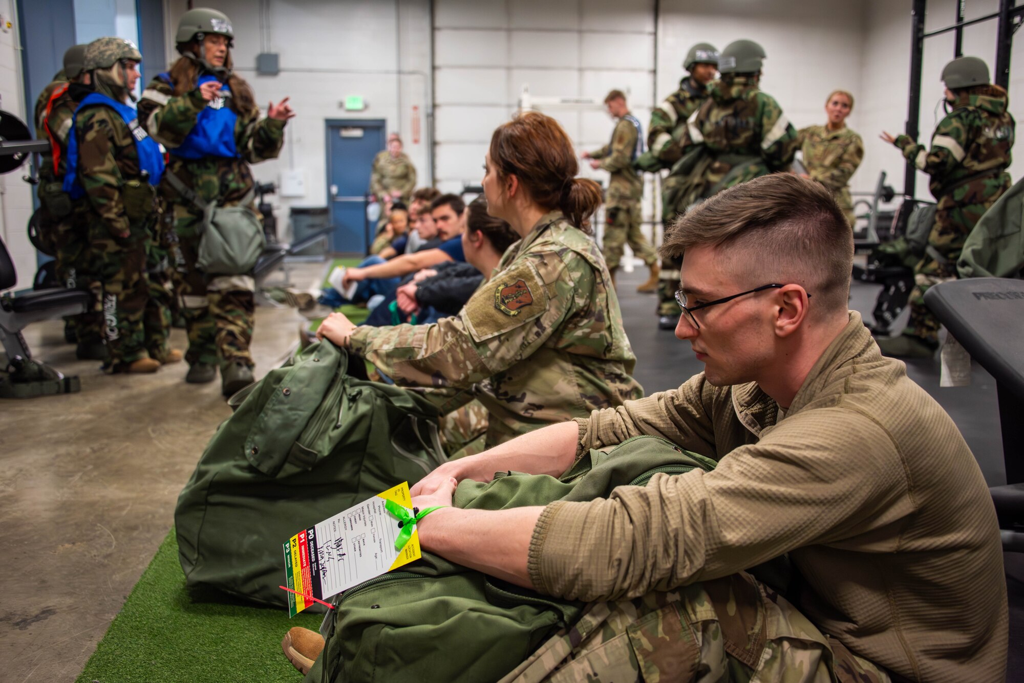 Photos of a medical exercise.