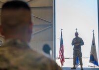 U.S. Air Force Chief of Staff Gen. David Allvin answers Airmen’s questions during an all call at Beale Air Force Base, California, May 28, 2025.