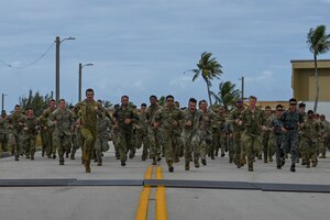 Photo of Pacific Air Forces Combat Skills Assessment participants running 1.5 miles