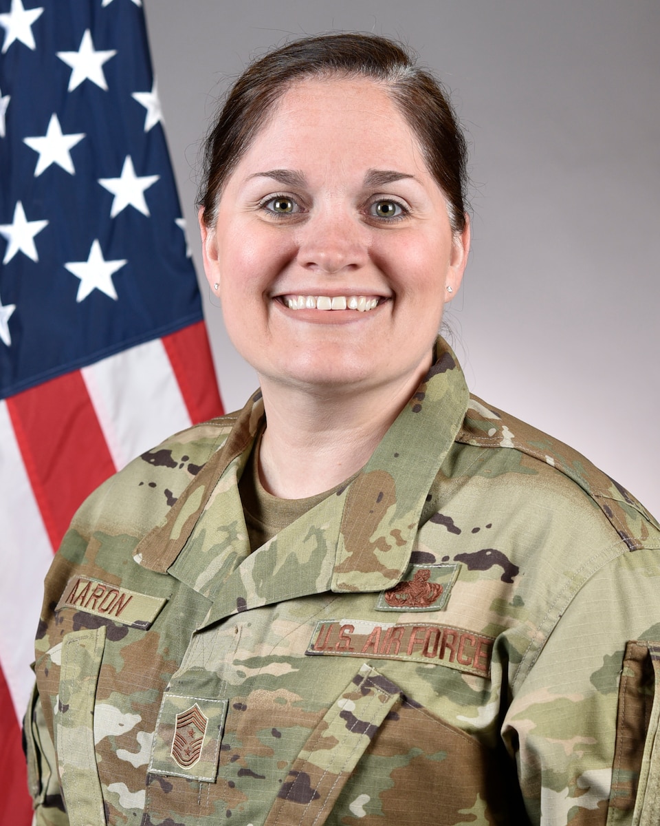Official photo of U.S. Air Force Command Chief Master Sgt. Amanda L. Aaron.