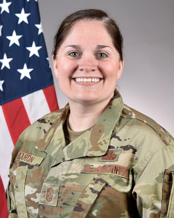 Official photo of U.S. Air Force Command Chief Master Sgt. Amanda L. Aaron.