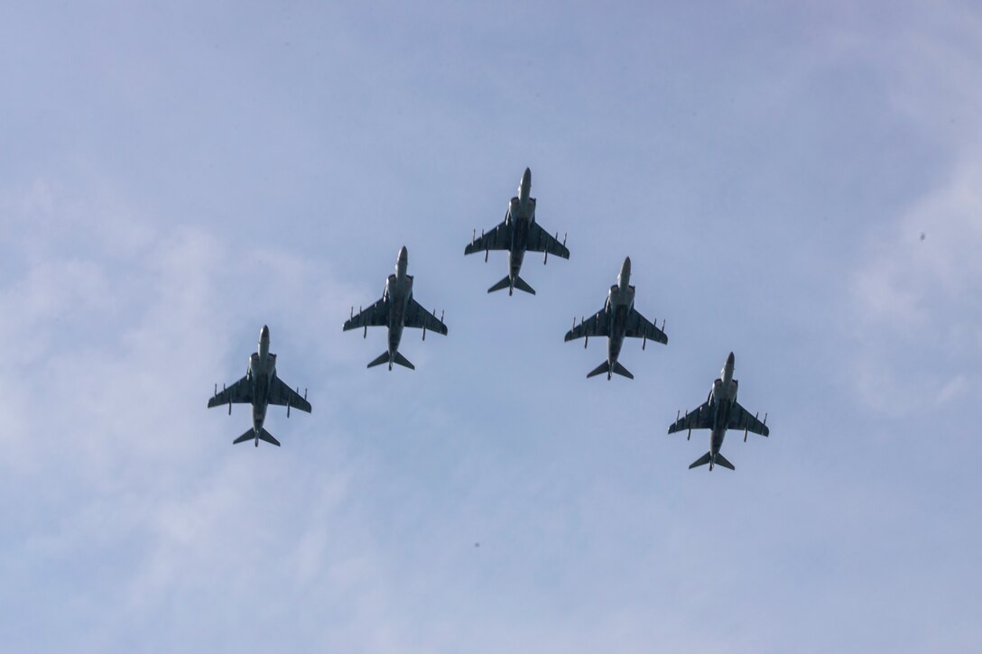 VMA-231 conducted a ceremony to celebrate its last Harrier flight before its deactivation in September. In 2026, the squadron will reactivate as Marine Fighter Attack Squadron 231 and prepare to operate the F-35B Lightning II Joint Strike Fighter. (U.S. Marine Corps photo by Lance Cpl. Bryan Giraldo)