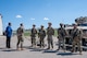 Mark Fox, chairman of the Mandan, Hidatsa and Arikara Nation, (left) receives a mission brief during a tour of Missile Alert Facility H-01 at Minot Air Force Base, North Dakota May 27, 2025. The visit provided an opportunity for Fox to learn about the 91st Missile Wing’s mission and engage with personnel serving at the remote site. (U.S. Air Force photo by Airman 1st Class Luis Gomez)