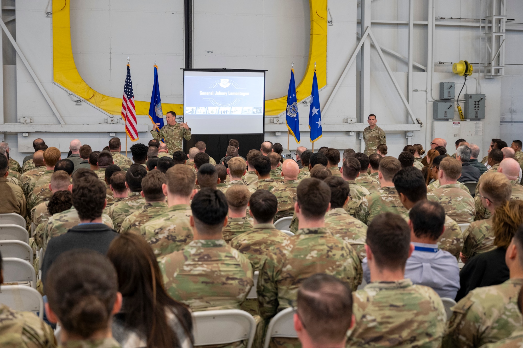 During all-call, Lamontagne emphasized the impact that Airmen and noncommissioned officers have on AMC’s and the Air Force’s critical missions throughout the globe.