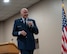 U.S. Air Force Gen. Thomas A. Bussiere, commander of Air Force Global Strike Command, gives a speech about the importance of the Site Activation Task Force (SATAF) Detachment 12 activation at Minot Air Force Base, North Dakota, May 21, 2025. The activation of SATAF Det. 12 marks an important step in preparing the base’s infrastructure to support the establishment of the next-generation Sentinel Intercontinental Ballistic Missile system. (U.S. Air Force photo by Airman 1st Class Wesley Davies)