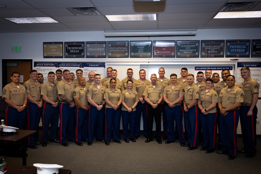 The Commandant Of the Marine Corps arrived to Recruiting Station Salt Lake City to thank the recruiters for their hard work and dedication, as well as to take feedback and answer question about recruiting and how it will be impacted in the future.