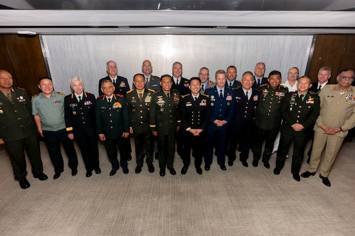 Chiefs of defense and senior military commanders take a group photo at the Shangri-La Dialogue in Singapore, May 31, 2025. The Shangri-La Dialogue, hosted by the International Institute for Strategic Studies, is a defense summit focused on the Indo-Pacific region where ministers and representatives gather to discuss pressing security challenges and engage in bilateral talks. USINDOPACOM is committed to enhancing stability in the Indo-Pacific region by promoting security cooperation, encouraging peaceful development, responding to contingencies, deterring aggression and, when necessary, prevailing in conflict. (U.S. Navy photo by Chief Mass Communication Specialist Shannon M. Smith)