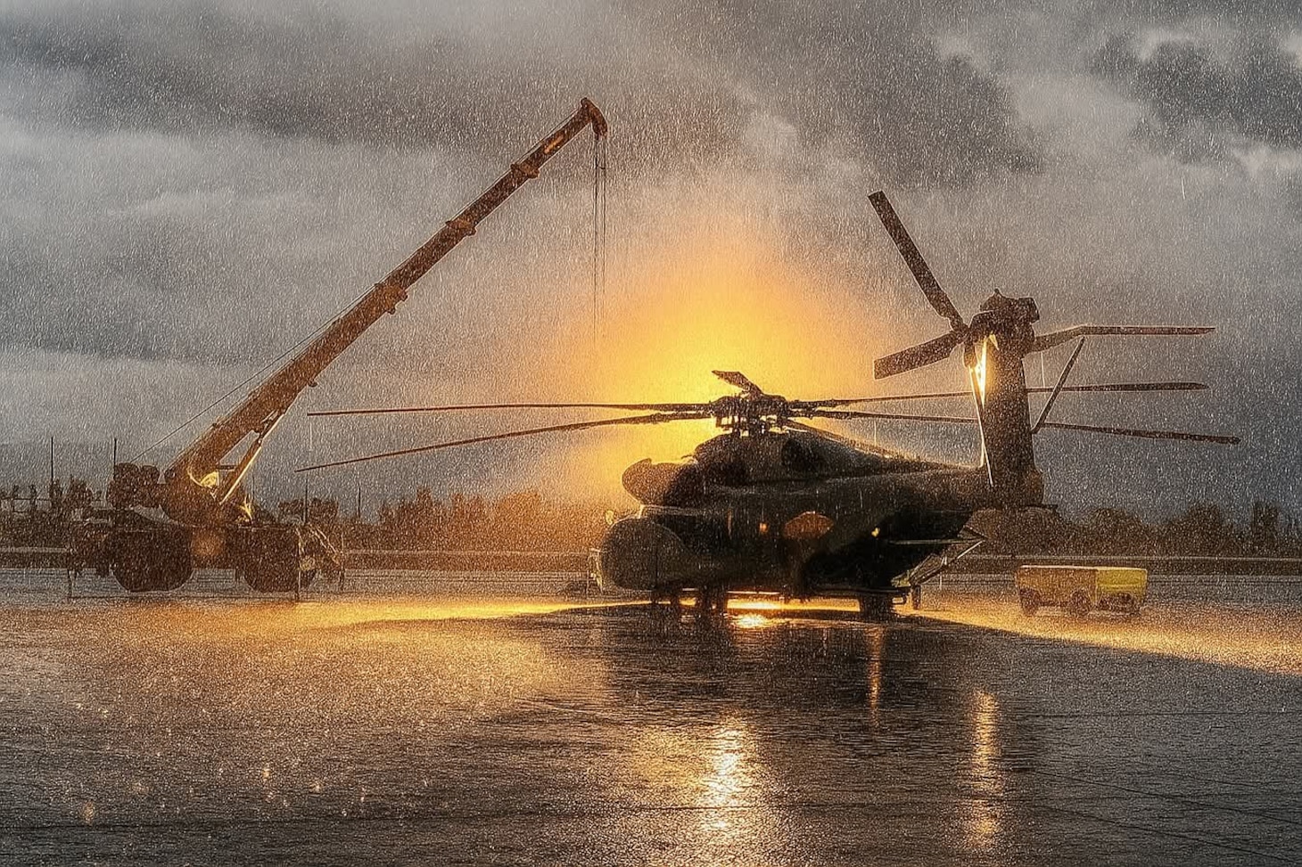MH-53E Sea Dragon from the Helicopter Mine Counter Measures Squadron (HM-15) conduct main rotor blade sleeve and spindle change during Multinational Mine Warfare Exercise (MNMIWEX) 25 in Pohang, South Korea, Oct. 23, 2025.