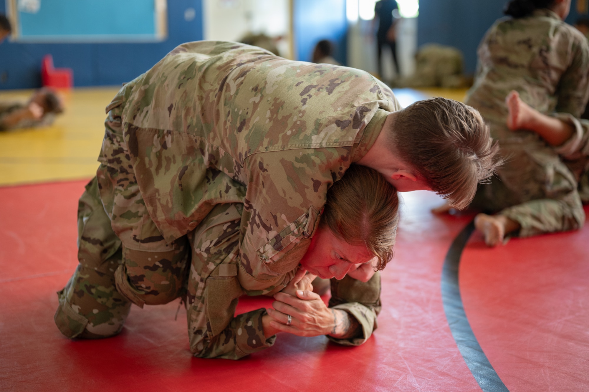 military members practice combatives