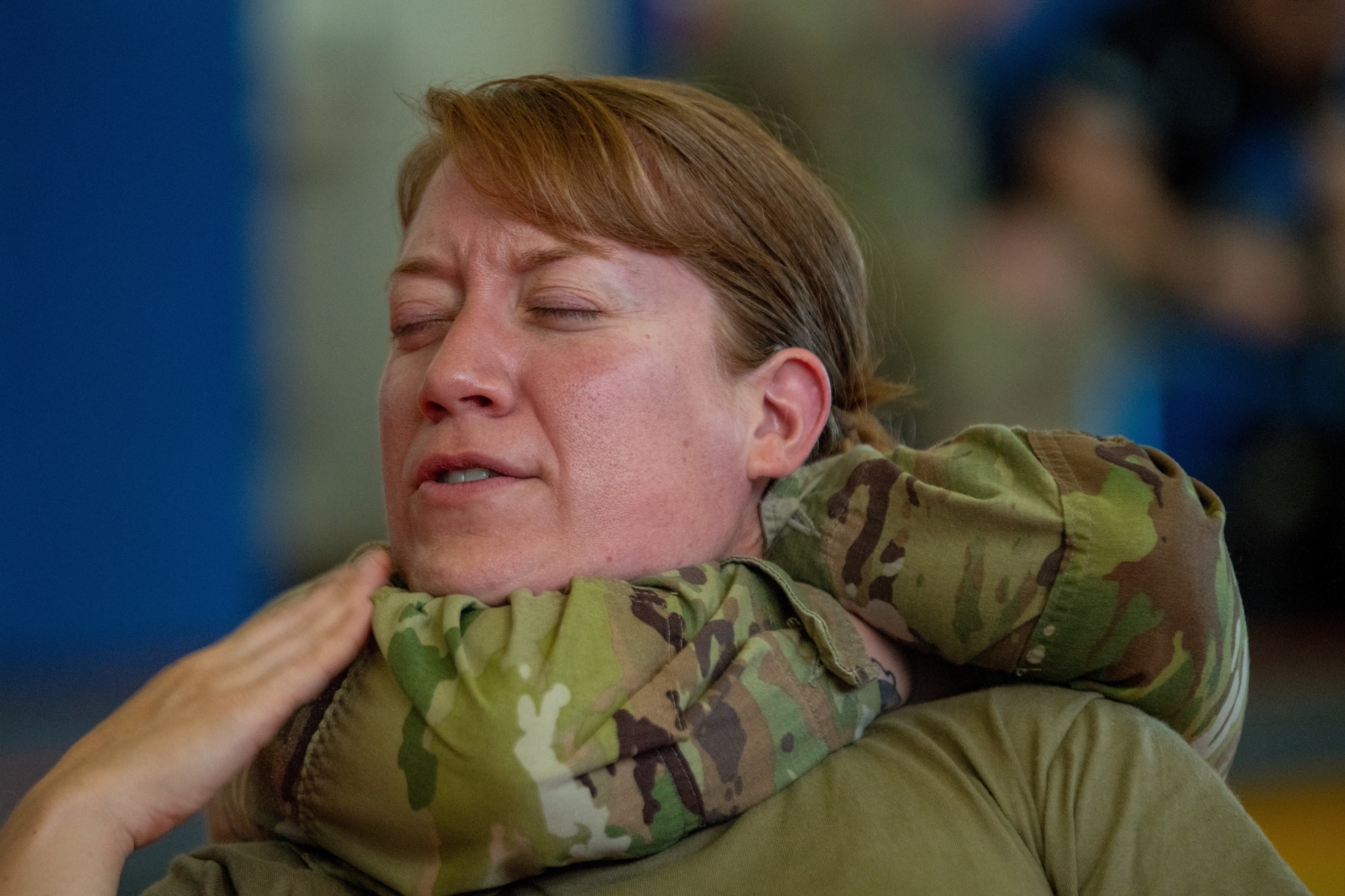 military member practices combatives