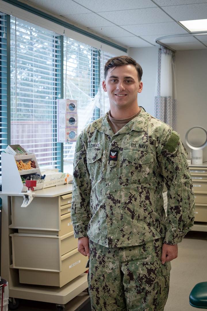 Hospital Corpsman Second Class Dru Calloway, a native of Fallbrook, California, serves as the Leading Petty Officer for the laboratory aboard Naval Health Clinic Cherry Point.  Calloway and his team support the medical readiness of the base by drawing and receiving samples from patients, providing the test results to patients and their medical providers so they can make informed decisions about medical care.