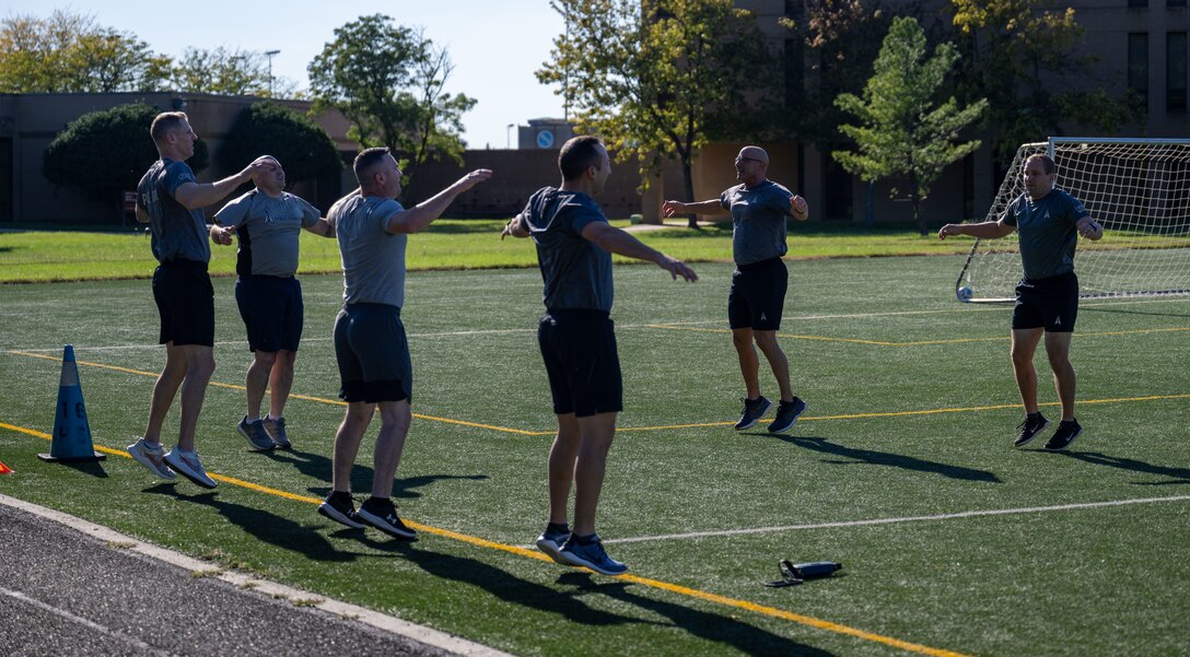 Chief Master Sgt. of the Space Force John Bentivegna and Guardians assigned to Space Delta 13, train at Joint Base Andrews, Maryland.
