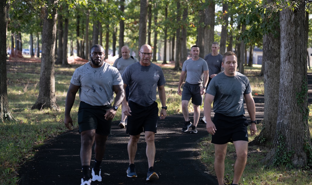 Chief Master Sgt. of the Space Force John Bentivegna and Guardians assigned to Space Delta 13, train at Joint Base Andrews, Maryland.