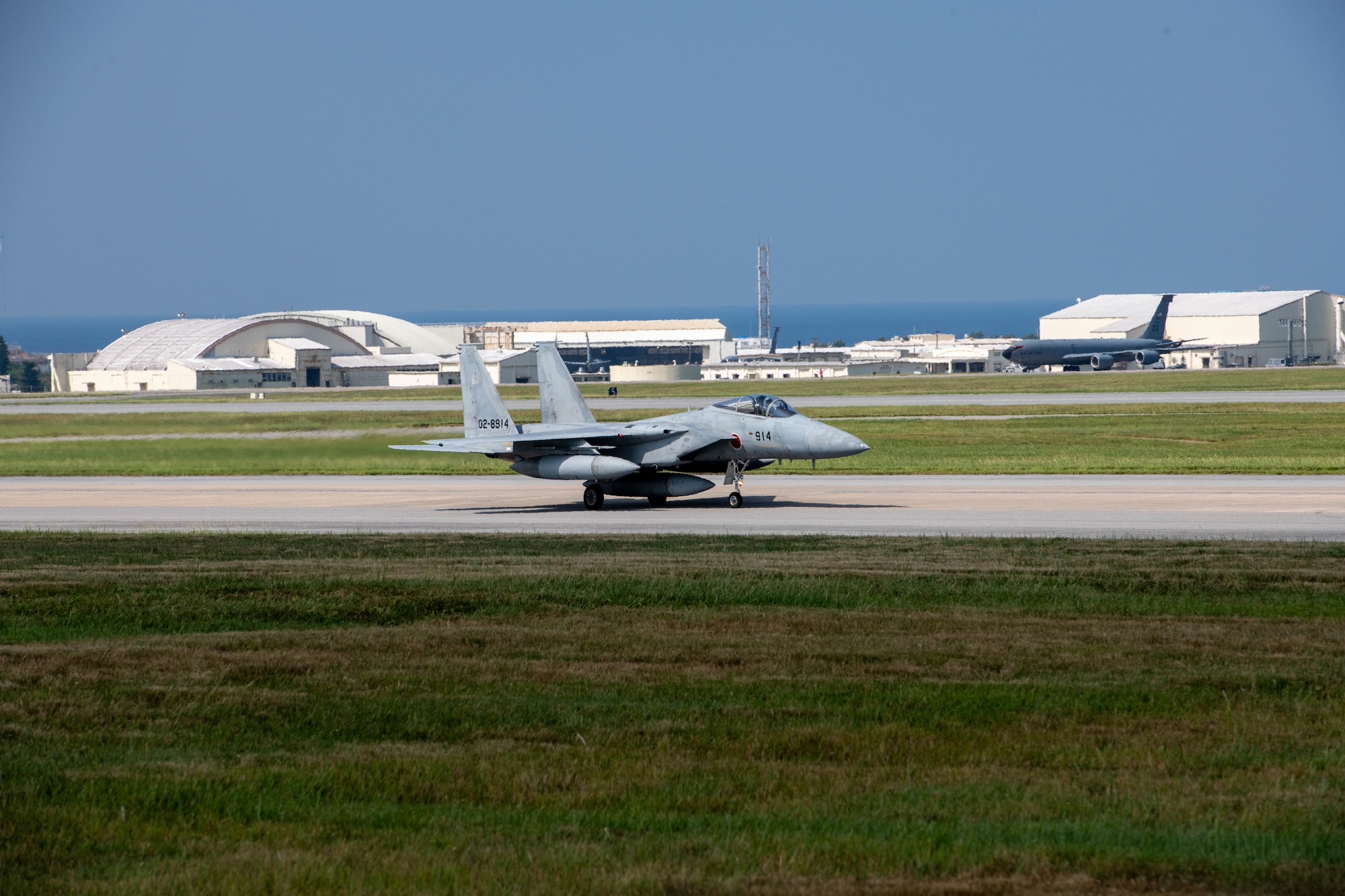 Aircraft land on flightline.