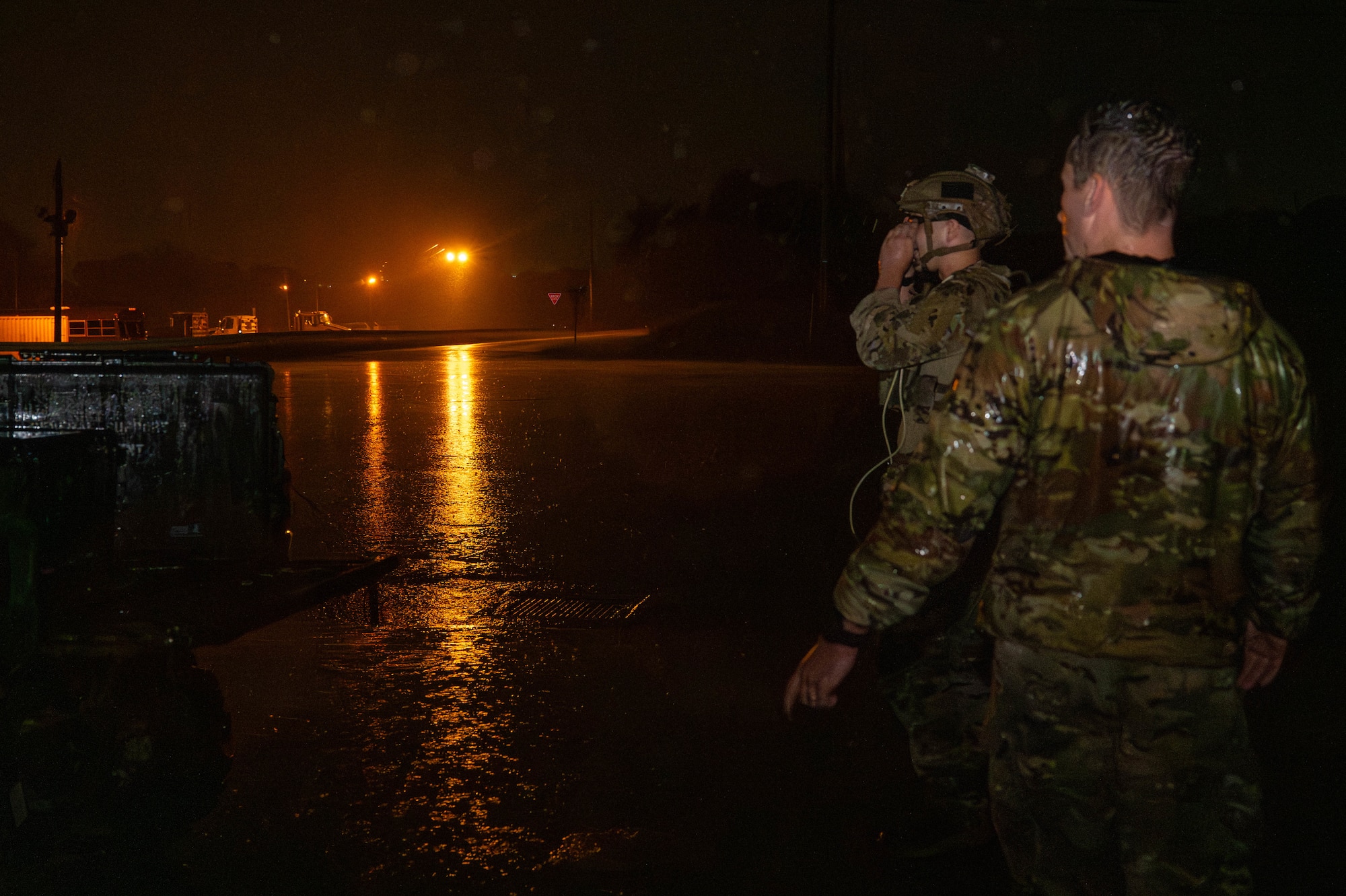 U.S. Air Force explosive ordnance disposal Airmen assigned to the 18th Civil Engineer Squadron conduct a mass mechanical clearance training exercise in support of BH 26-1 at Kadena Air Base, Japan, Nov. 4, 2025. The exercise enhanced Kadena’s ability to sustain air operations and project power across the Indo-Pacific. (U.S. Air Force photo by Airman Nathaniel Jackson)