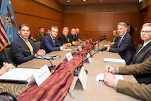 Secretary of War Pete Hegseth hosts Australia Deputy Prime Minister Richard Marles for a bilateral exchange in Kuala Lumpur, Malaysia, Nov. 1, 2025. (U.S. Navy photo by Mass Communication Specialist 1st Class John Bellino)