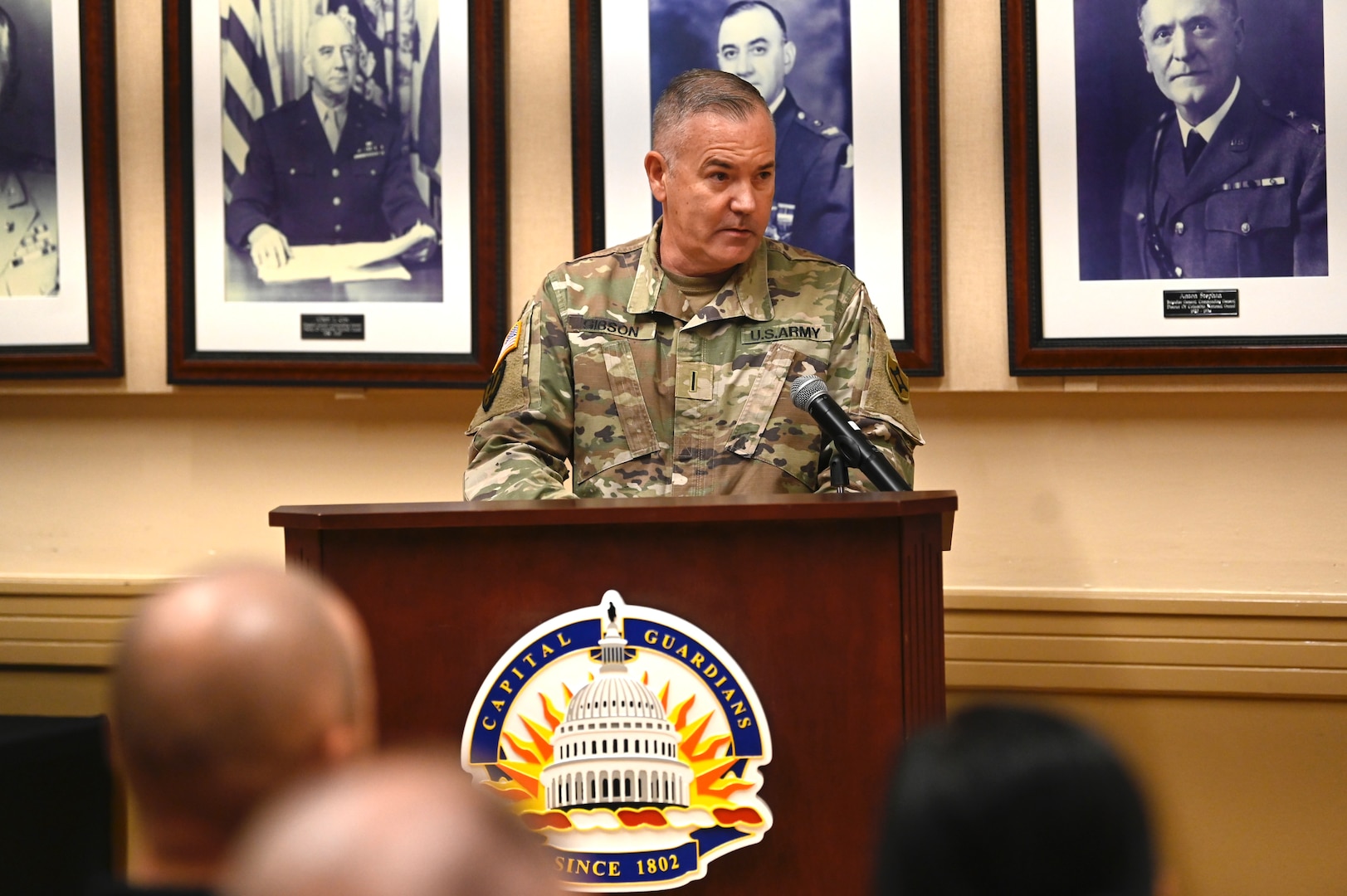 U.S. Army Chief Warrant Officer 5 (CW5) Robert Gibson, Sr., assumes responsibility as the seventh Command Chief Warrant Officer of the District of Columbia National Guard from CW5 Bernard Aguon during a change of responsibility ceremony at the D.C. Armory, Oct. 22, 2025. The ceremony was officiated by Brig. Gen. Craig M. Maceri, the D.C. Army National Guard’s Land Component Command (LCC) commander. The Command Chief Warrant Officer is the top Warrant Officer advisor to the D.C. National Guard’s Commanding General, the Adjutant General (TAG), and Land Component Command commander. The CCWO provides specialized expertise, leadership, and mentorship, and is responsible for the training, readiness, and professional development of the warrant officer corps.