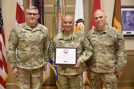 U.S. Army Chief Warrant Officer 5 (CW5) Robert Gibson, Sr., assumes responsibility as the seventh Command Chief Warrant Officer of the District of Columbia National Guard from CW5 Bernard Aguon during a change of responsibility ceremony at the D.C. Armory, Oct. 22, 2025. The ceremony was officiated by Brig. Gen. Craig M. Maceri, the D.C. Army National Guard’s Land Component Command (LCC) commander. The Command Chief Warrant Officer is the top Warrant Officer advisor to the D.C. National Guard’s Commanding General, the Adjutant General (TAG), and Land Component Command commander. The CCWO provides specialized expertise, leadership, and mentorship, and is responsible for the training, readiness, and professional development of the warrant officer corps.