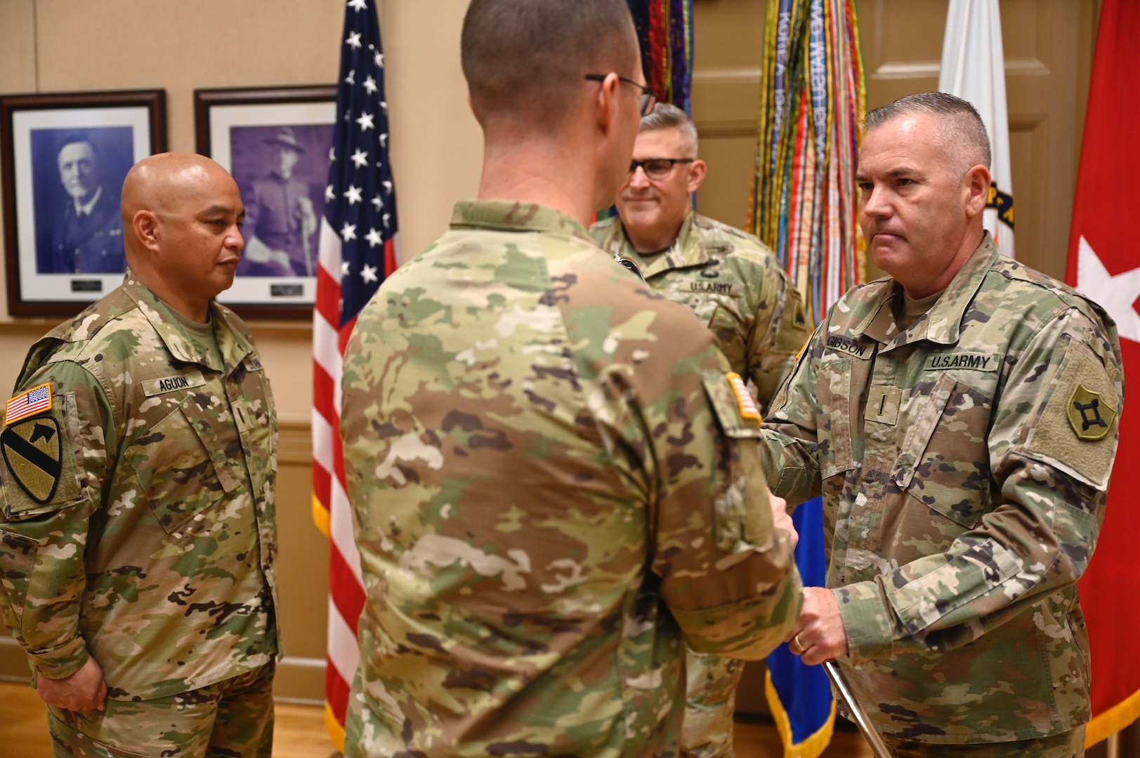 U.S. Army Chief Warrant Officer 5 (CW5) Robert Gibson, Sr., assumes responsibility as the seventh Command Chief Warrant Officer of the District of Columbia National Guard from CW5 Bernard Aguon during a change of responsibility ceremony at the D.C. Armory, Oct. 22, 2025. The ceremony was officiated by Brig. Gen. Craig M. Maceri, the D.C. Army National Guard’s Land Component Command (LCC) commander. The Command Chief Warrant Officer is the top Warrant Officer advisor to the D.C. National Guard’s Commanding General, the Adjutant General (TAG), and Land Component Command commander. The CCWO provides specialized expertise, leadership, and mentorship, and is responsible for the training, readiness, and professional development of the warrant officer corps.