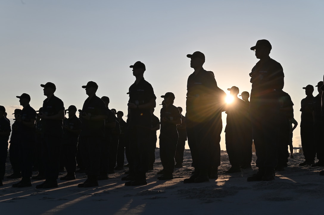 A U.S. Coast Guard recruit company earns their company flag, Coast Guard Training Center Cape May, NJ,  Aug. 22, 2024.