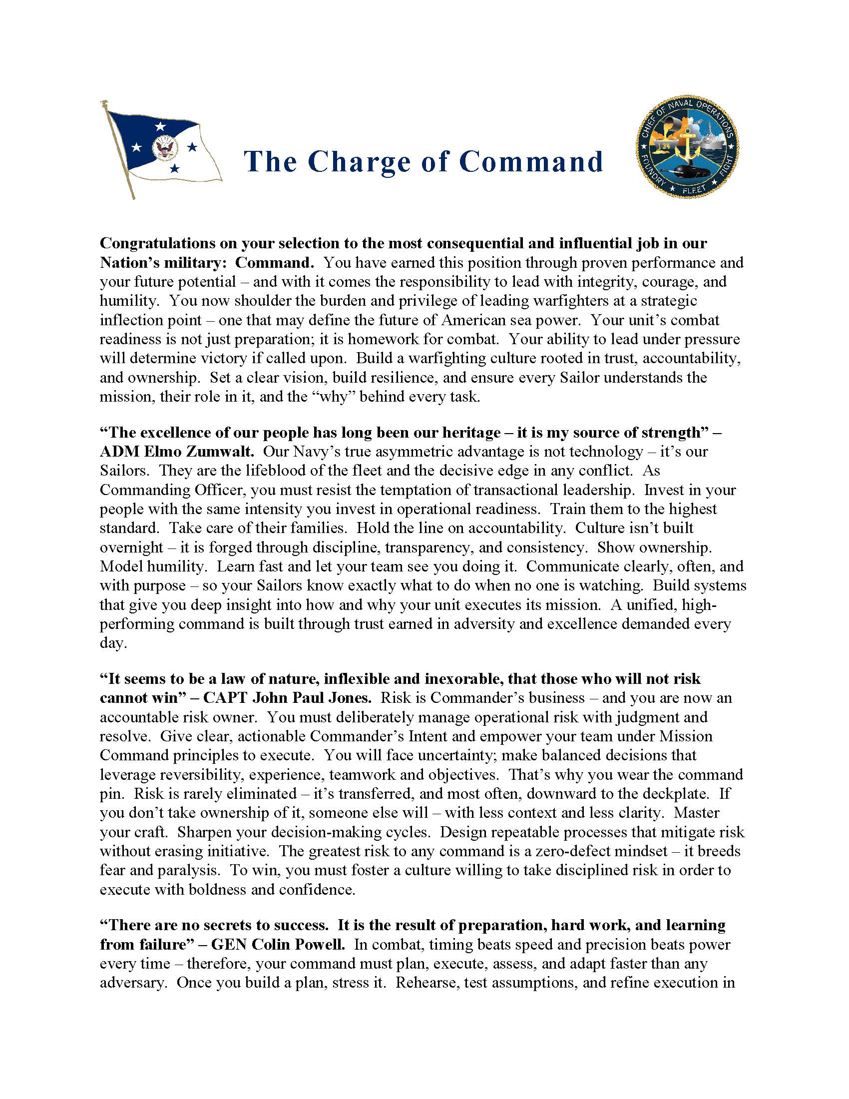 Charge of Command